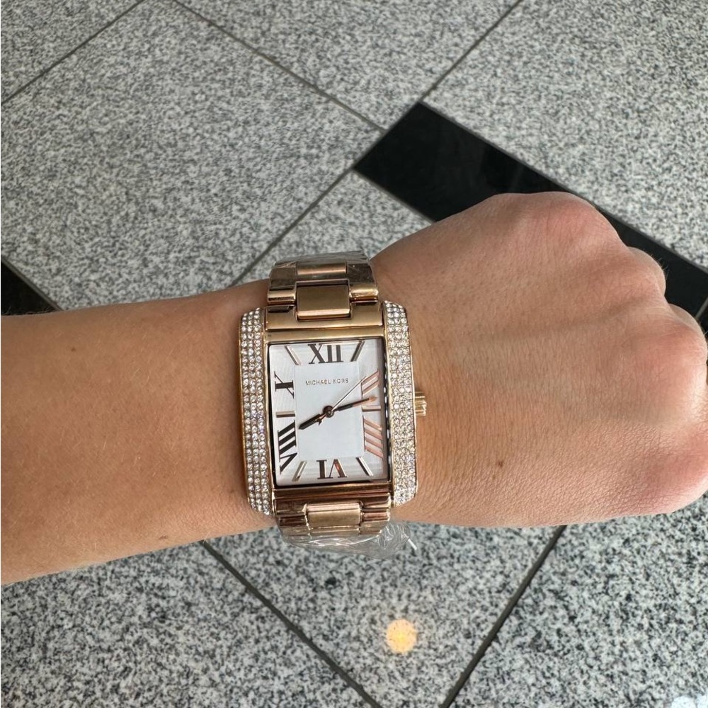 Michael Kors Emery Three-Hand Rose Gold-Tone Stainless Steel Watch